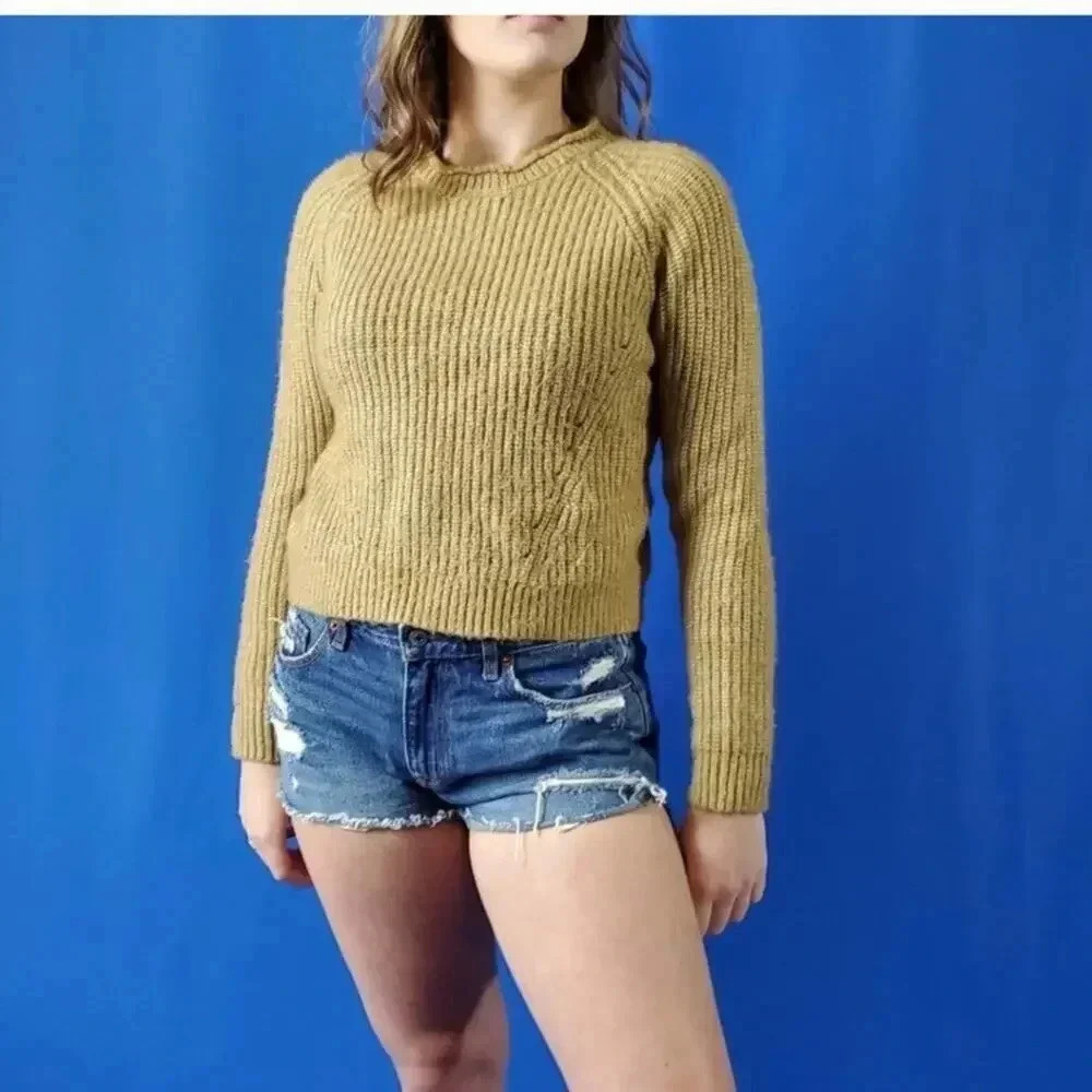 Anthropology Pepin Knit Gold Sweater - Medium